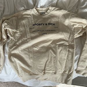 Sporty & Rich La Health Club Sweatshirt Cream Size M